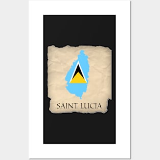 Saint Lucia Map Posters and Art